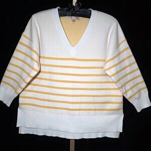 Philosophy Plus Size Long Sleeve V-Neck Pullover with High/Low Hem 1X